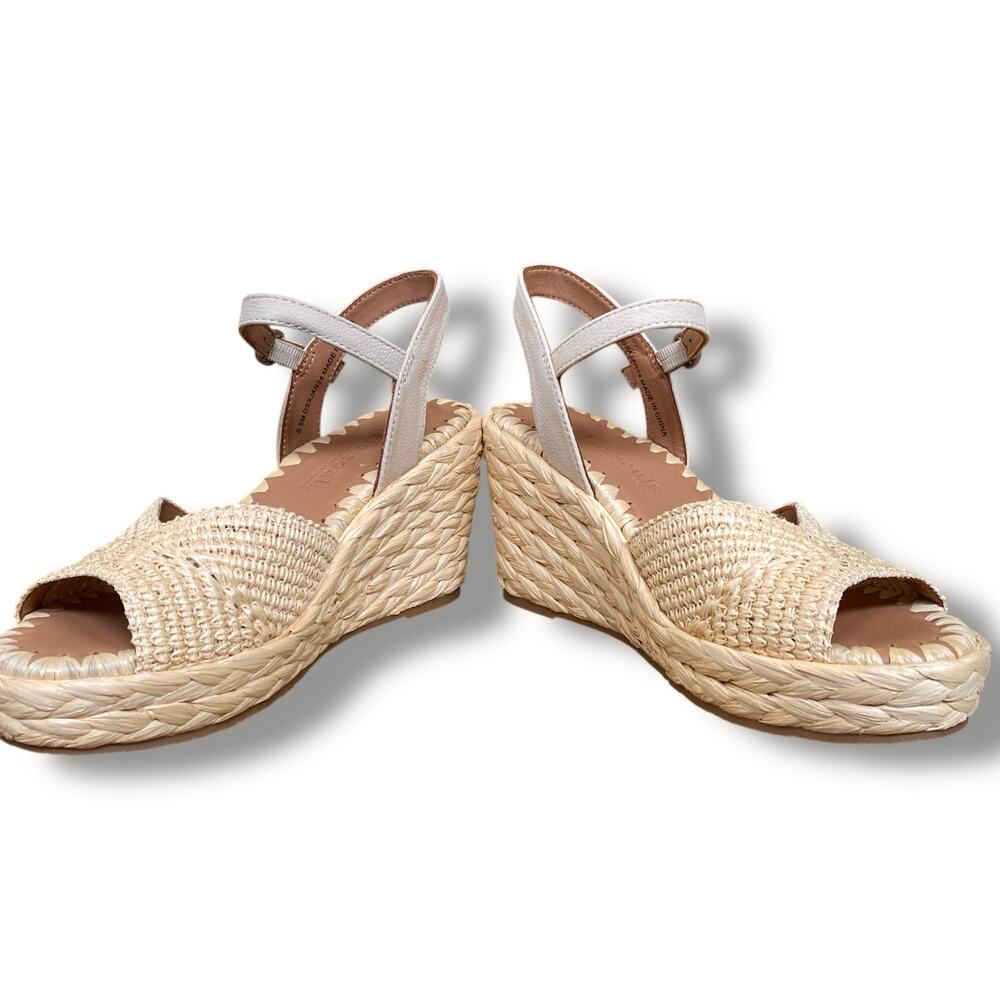 New Gentle Souls by Kenneth Cole Nomi Raffia Wedge Sandals Sz 6M Espidrille - Picture 6 of 16